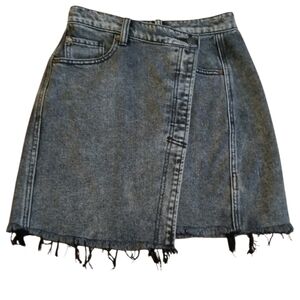 We The Free Parker Black Wrap Edgy Moto Mini Skirt Size 24